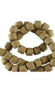 Polymer tube beads 6mm - Ochre brown